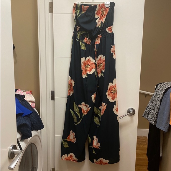 Navy floral wide leg jumper - Picture 3 of 3